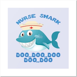 Nurse wife birthday shark doo doo doo funny women men gift Posters and Art